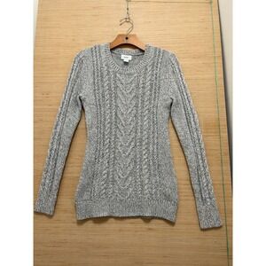 Old Navy Women's Gray Speckled Cable Knit Sweater Size S